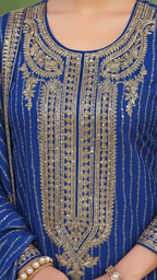 Royal Blue 3-Piece Plazo Set – Women’s Festive & Party Wear