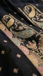 Black Heavy Soft Silk 3-Piece Plazo Set with Elegant Thread Work