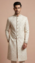 Off-White Self-Embroidered Luxury Sherwani
