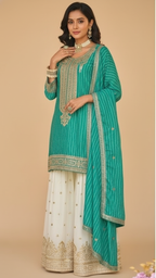 Rama Green 3-Piece Plazo Set – Women’s Festive & Party Wear