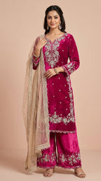 Magenta Jimmy Choo Embroidered Readymade Suit Set