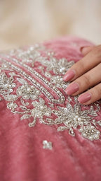 Rose Pink Jimmy Choo Embroidered Readymade Suit Set