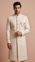Cream Embroidered Designer Men’s Sherwani