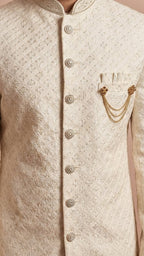 Cream Embroidered Designer Men’s Sherwani