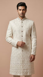 Ivory Embroidered Premium Men’s Sherwani