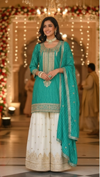 Rama Green 3-Piece Plazo Set – Women’s Festive & Party Wear