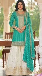 Rama Green 3-Piece Plazo Set – Women’s Festive & Party Wear