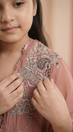 Kids Girls Embroidered Georgette Dress | Festive & Party Wear